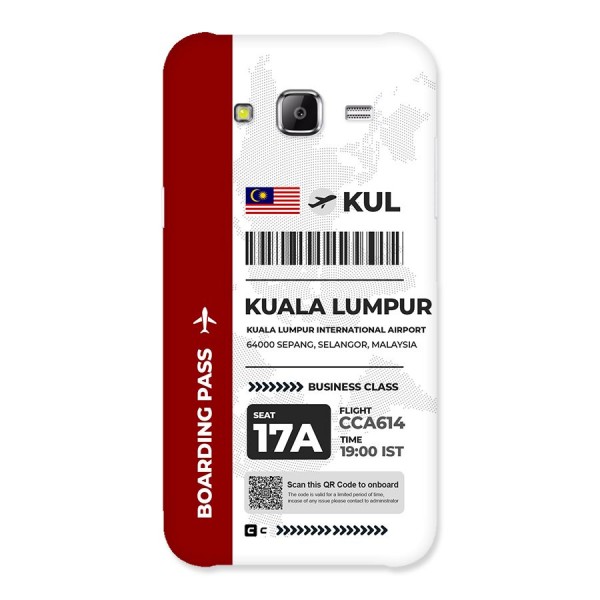 International Boarding Pass Kuala Lumpur Back Case for Galaxy J5