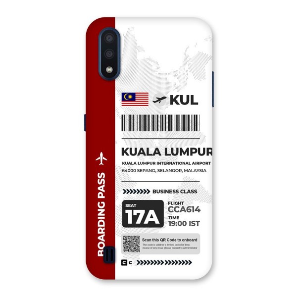 International Boarding Pass Kuala Lumpur Back Case for Galaxy M01