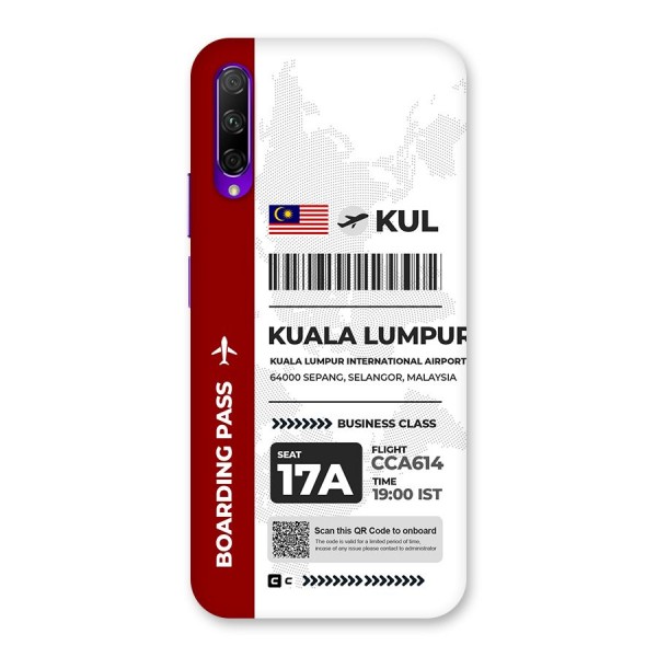 International Boarding Pass Kuala Lumpur Back Case for Honor 9X Pro