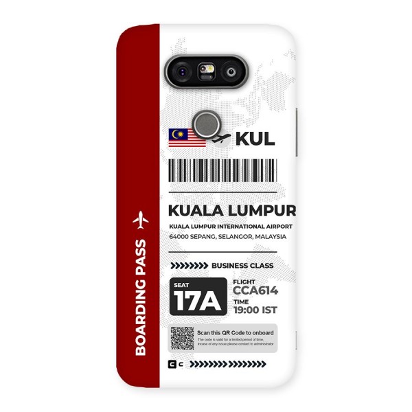 International Boarding Pass Kuala Lumpur Back Case for LG G5