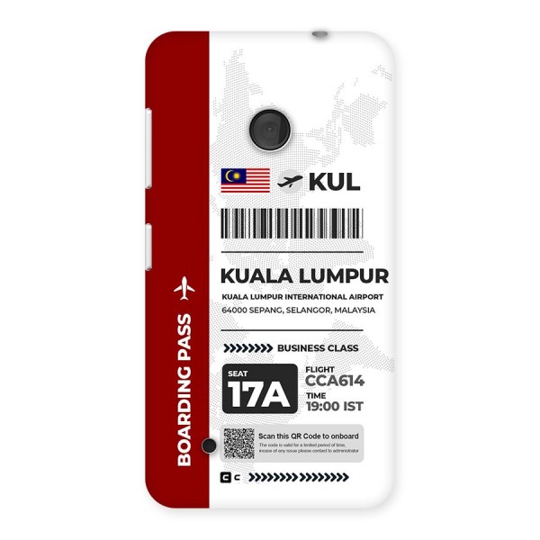 International Boarding Pass Kuala Lumpur Back Case for Lumia 530