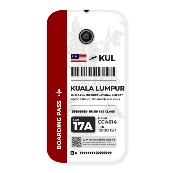 International Boarding Pass Kuala Lumpur Back Case for Moto E