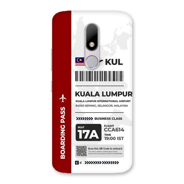 International Boarding Pass Kuala Lumpur Back Case for Moto M