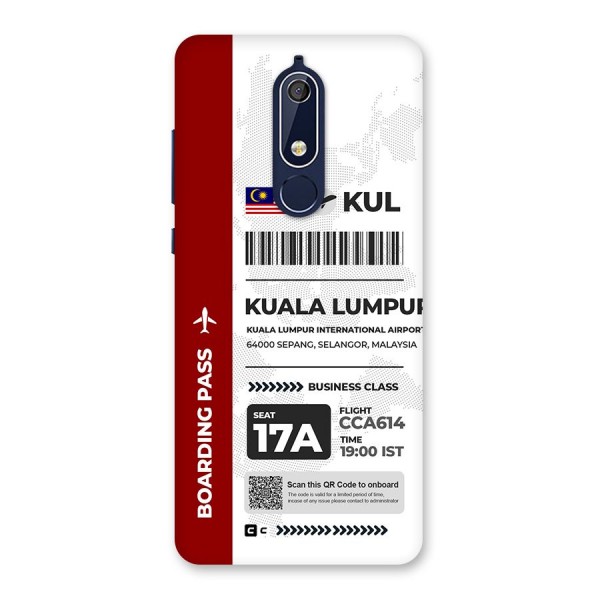 International Boarding Pass Kuala Lumpur Back Case for Nokia 5.1