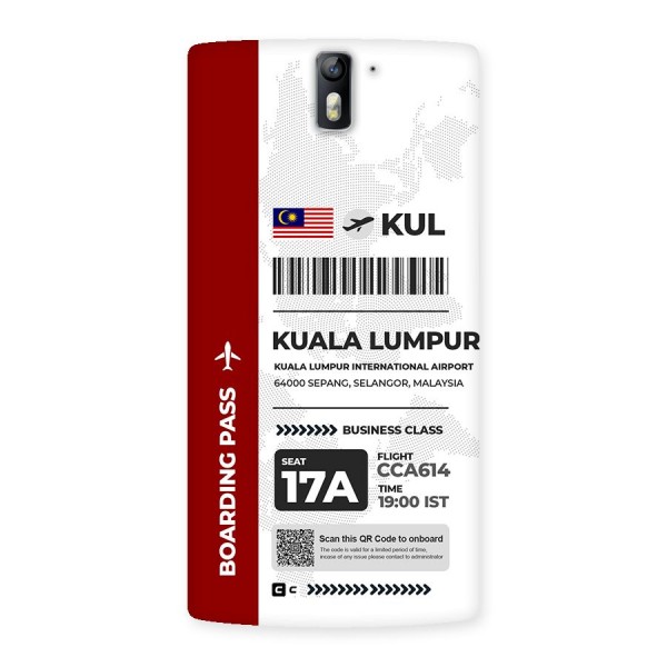 International Boarding Pass Kuala Lumpur Back Case for OnePlus One