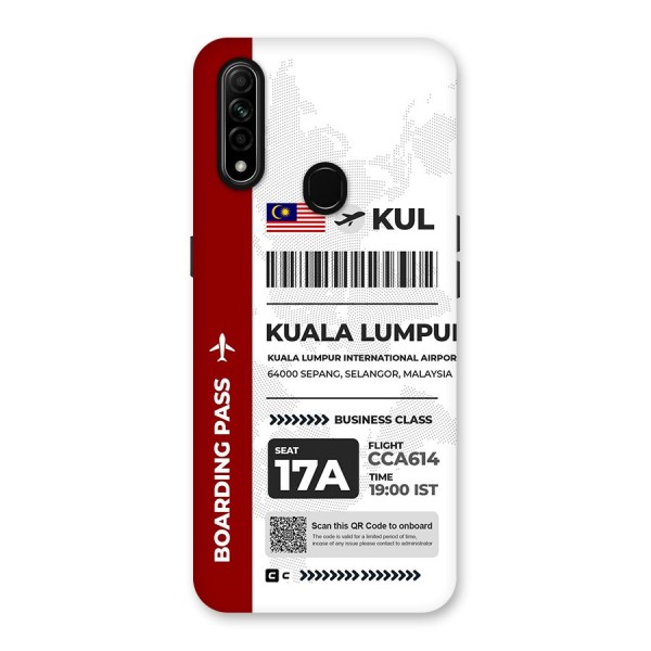 International Boarding Pass Kuala Lumpur Back Case for Oppo A31