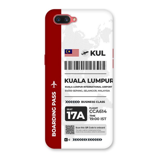 International Boarding Pass Kuala Lumpur Back Case for Oppo A3s