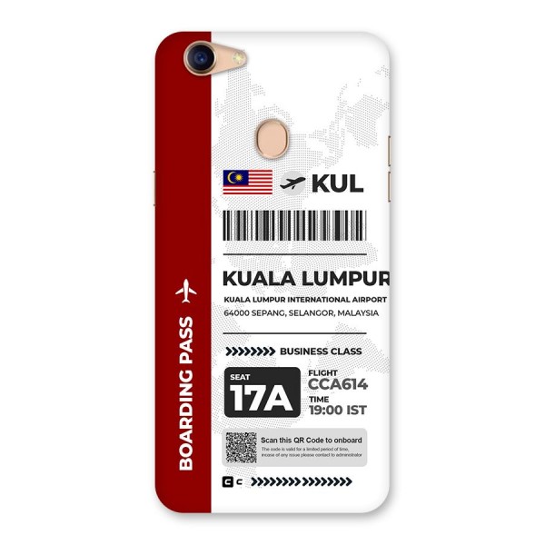 International Boarding Pass Kuala Lumpur Back Case for Oppo F5