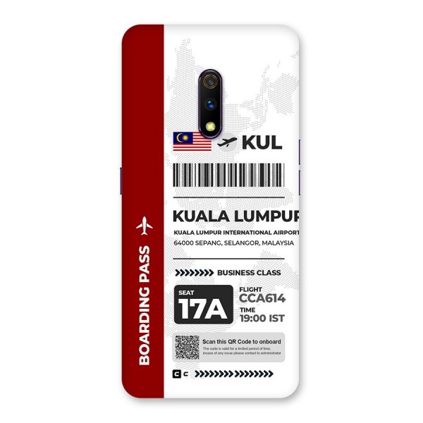 International Boarding Pass Kuala Lumpur Back Case for Realme X