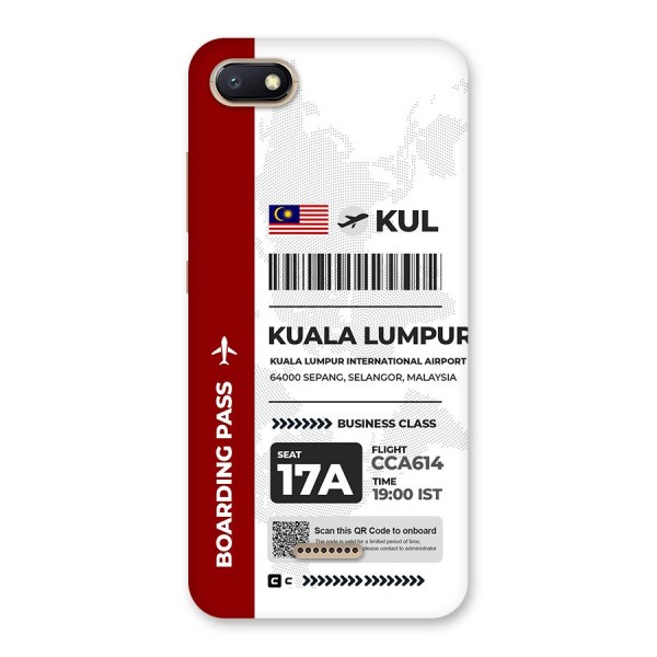 International Boarding Pass Kuala Lumpur Back Case for Redmi 6A