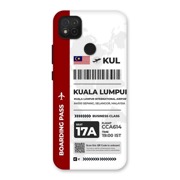 International Boarding Pass Kuala Lumpur Back Case for Redmi 9