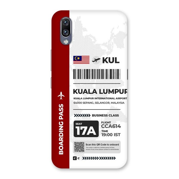 International Boarding Pass Kuala Lumpur Back Case for Vivo NEX