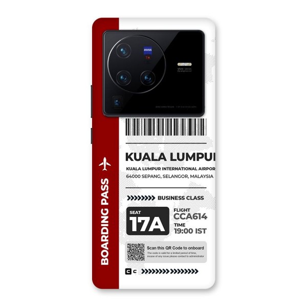 International Boarding Pass Kuala Lumpur Back Case for Vivo X80 Pro