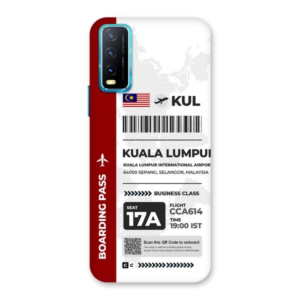 International Boarding Pass Kuala Lumpur Back Case for Vivo Y12s