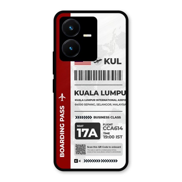 International Boarding Pass Kuala Lumpur Metal Back Case for Vivo Y22s