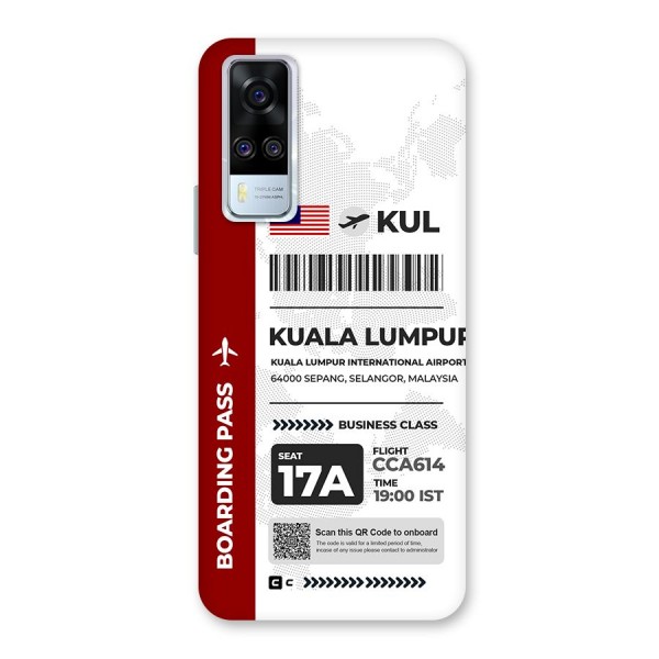 International Boarding Pass Kuala Lumpur Back Case for Vivo Y51