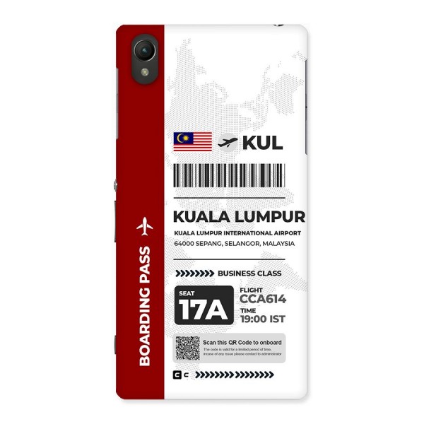 International Boarding Pass Kuala Lumpur Back Case for Xperia Z1