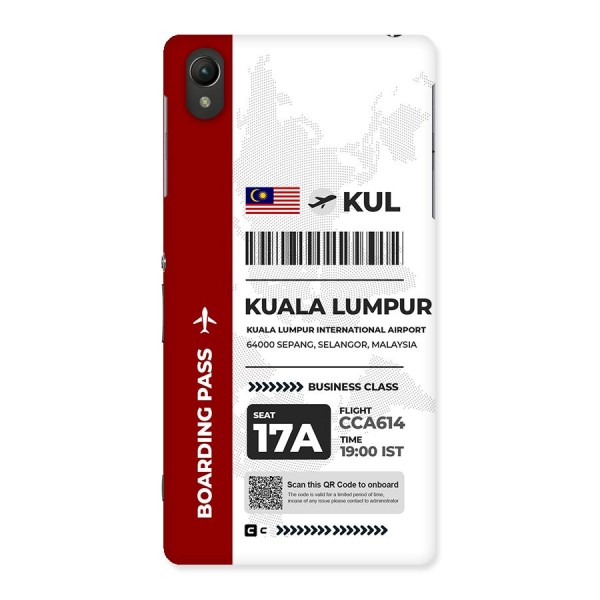 International Boarding Pass Kuala Lumpur Back Case for Xperia Z2
