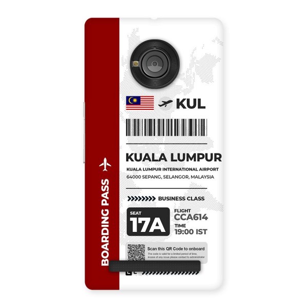 International Boarding Pass Kuala Lumpur Back Case for Yuphoria