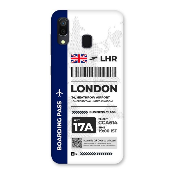 International Boarding Pass London Back Case for Galaxy A30