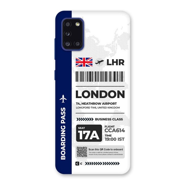 International Boarding Pass London Back Case for Galaxy A31