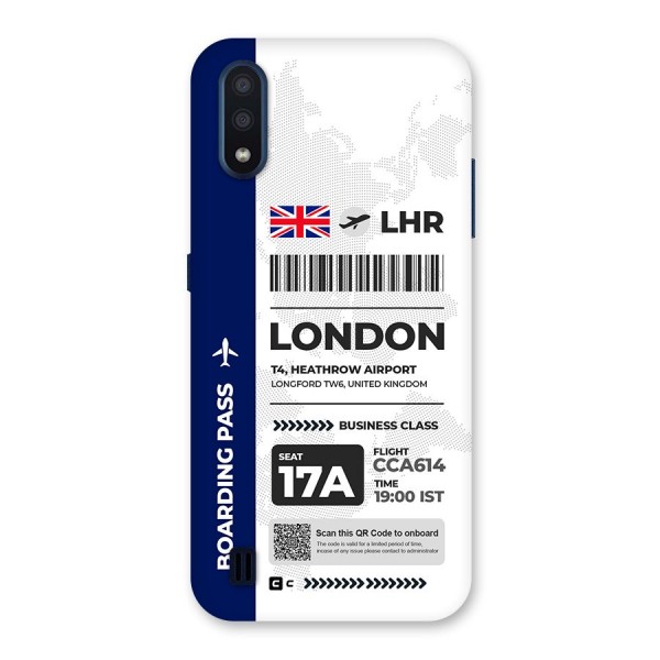 International Boarding Pass London Back Case for Galaxy M01