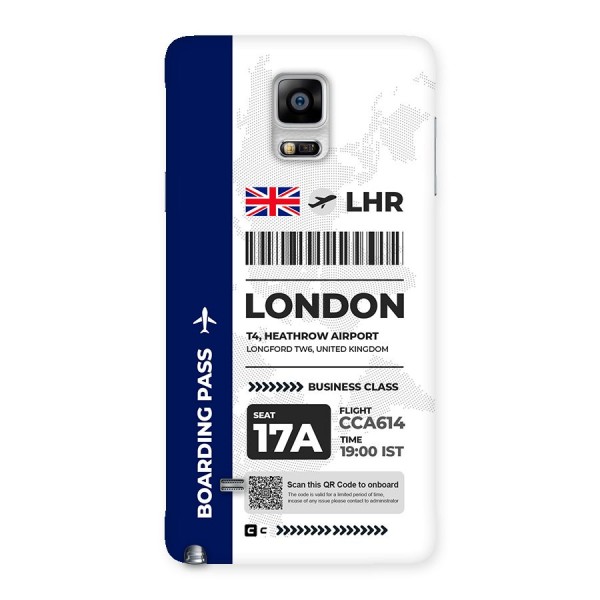 International Boarding Pass London Back Case for Galaxy Note 4