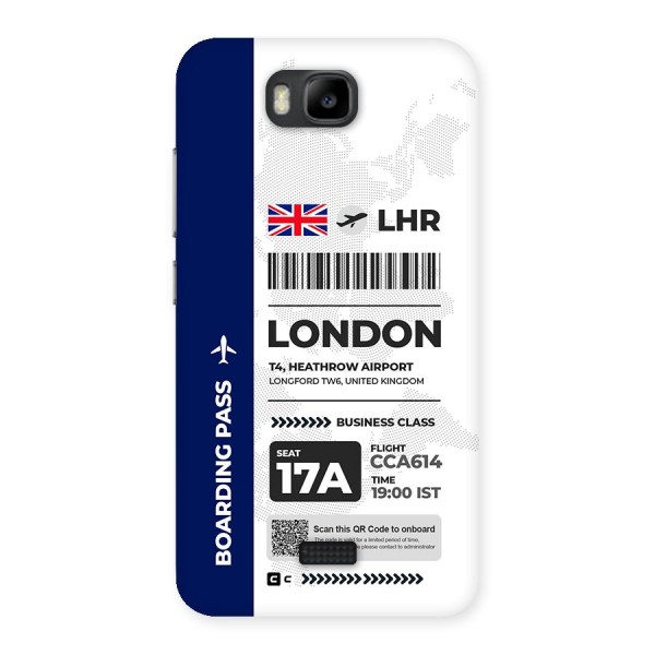 International Boarding Pass London Back Case for Honor Bee