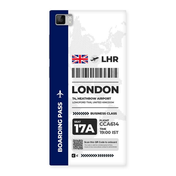 International Boarding Pass London Back Case for Mi3