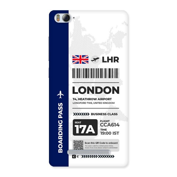 International Boarding Pass London Back Case for Mi4i