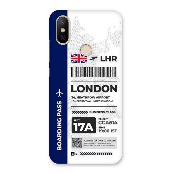 International Boarding Pass London Back Case for Mi A2