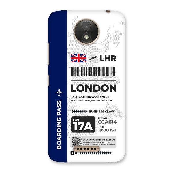 International Boarding Pass London Back Case for Moto C Plus