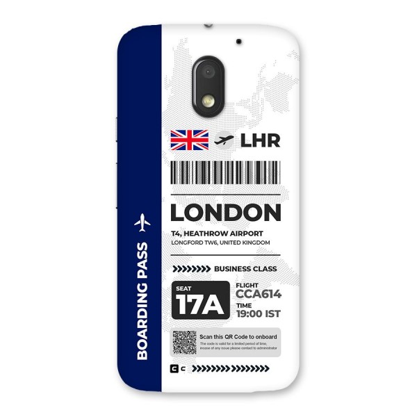 International Boarding Pass London Back Case for Moto E3 Power