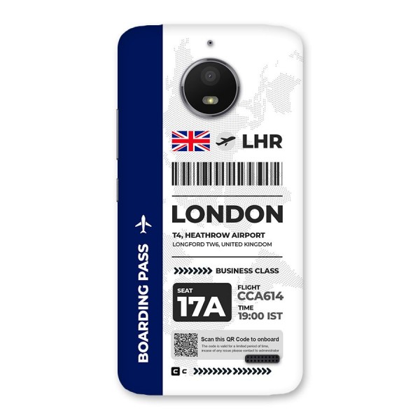 International Boarding Pass London Back Case for Moto E4