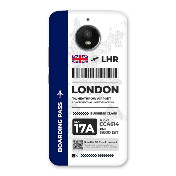 International Boarding Pass London Back Case for Moto E4 Plus