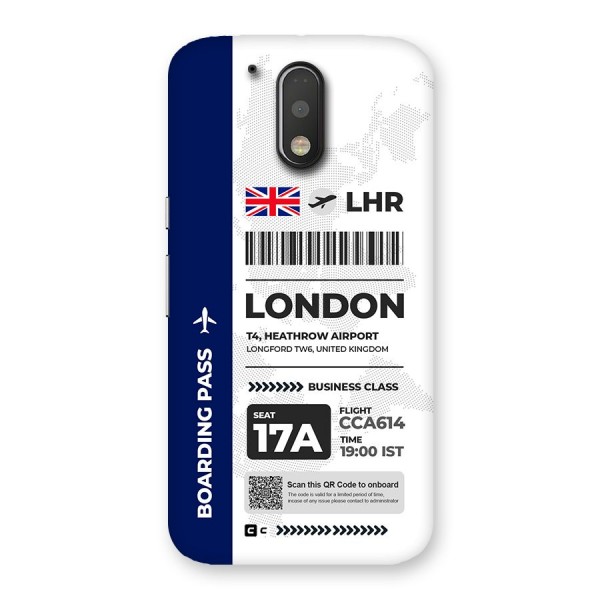 International Boarding Pass London Back Case for Moto G4