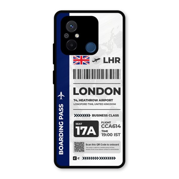 International Boarding Pass London Metal Back Case for Poco C55