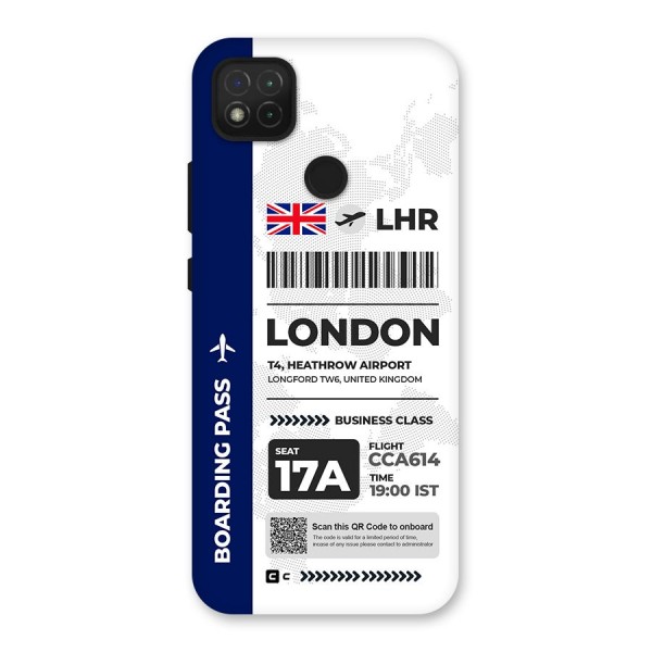 International Boarding Pass London Back Case for Redmi 9