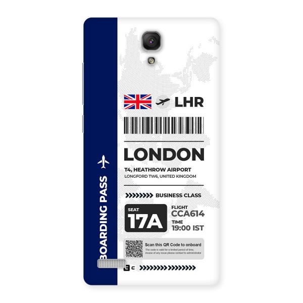 International Boarding Pass London Back Case for Redmi Note