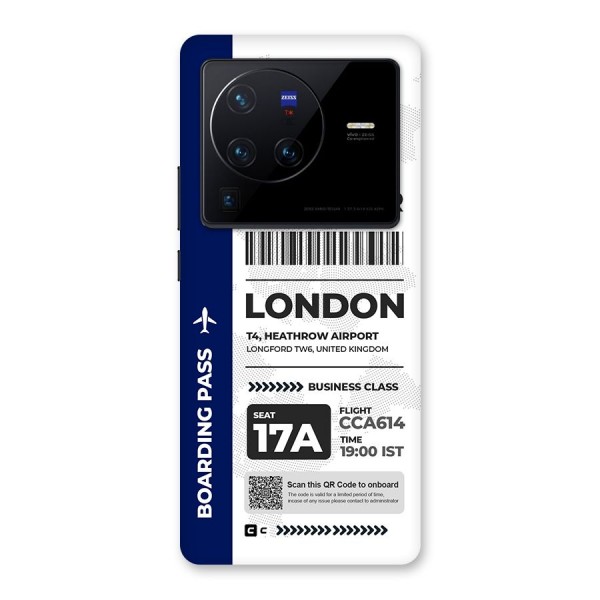 International Boarding Pass London Back Case for Vivo X80 Pro