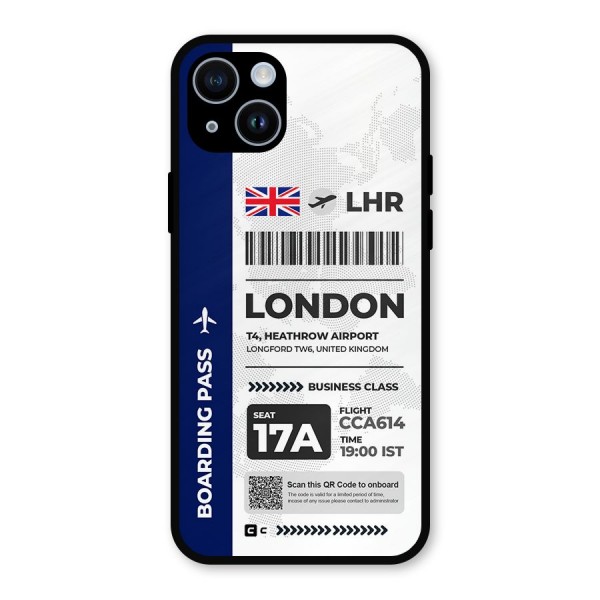 International Boarding Pass London Metal Back Case for iPhone 14