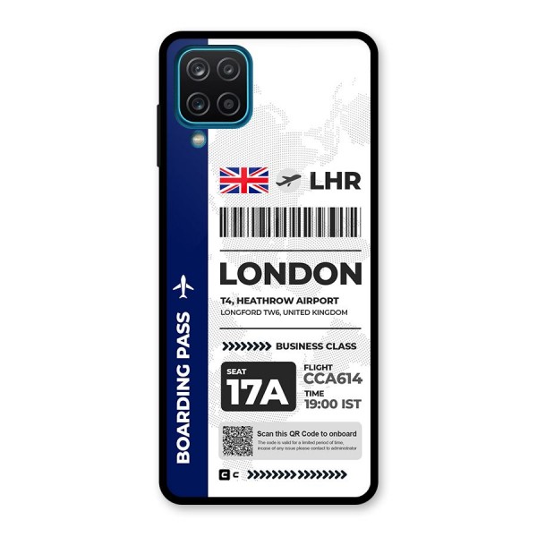 International Boarding Pass London Glass Back Case for Galaxy A12