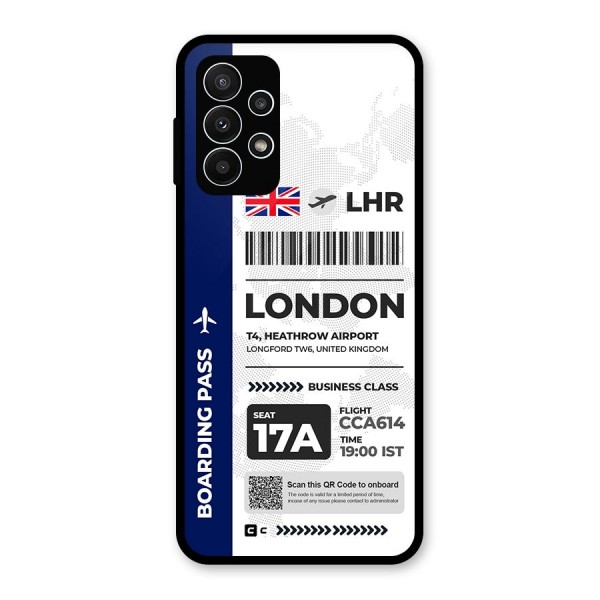 International Boarding Pass London Glass Back Case for Galaxy A23