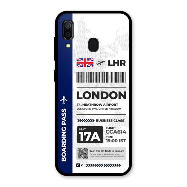 International Boarding Pass London Glass Back Case for Galaxy A30