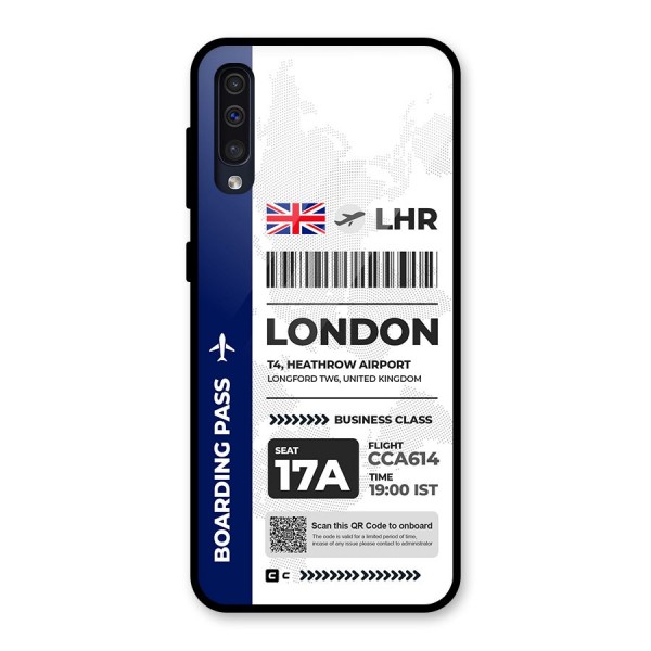 International Boarding Pass London Glass Back Case for Galaxy A50s