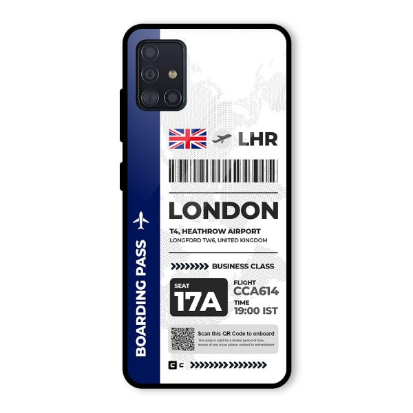 International Boarding Pass London Glass Back Case for Galaxy A51