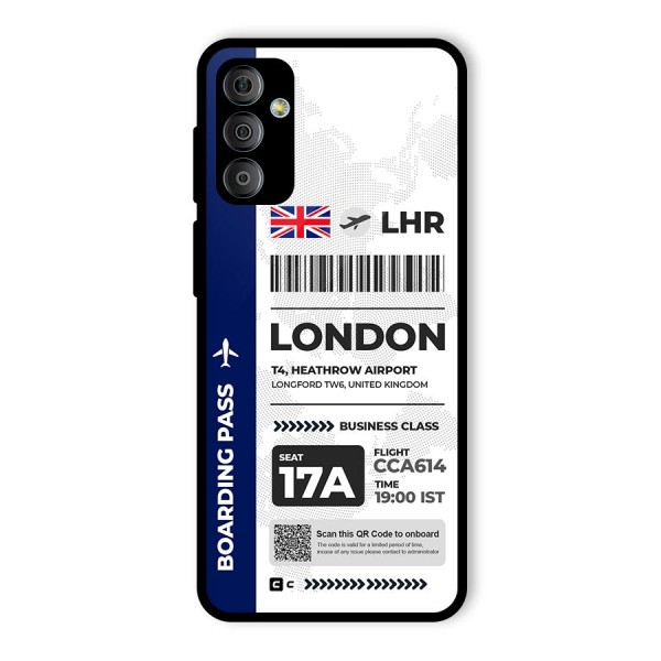 International Boarding Pass London Glass Back Case for Galaxy F23