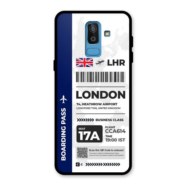 International Boarding Pass London Glass Back Case for Galaxy J8