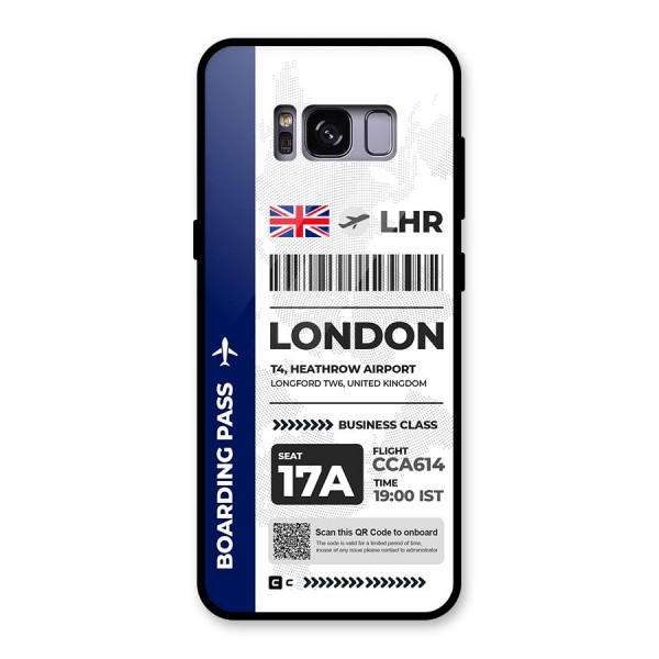 International Boarding Pass London Glass Back Case for Galaxy S8