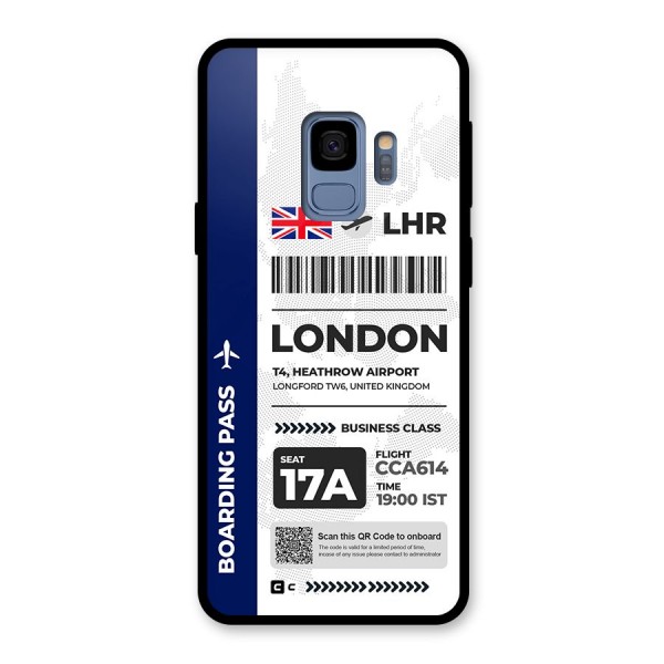 International Boarding Pass London Glass Back Case for Galaxy S9